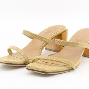 James Smith Women’s Block Heeled Sandals Snakeskin in  Beige Size 9